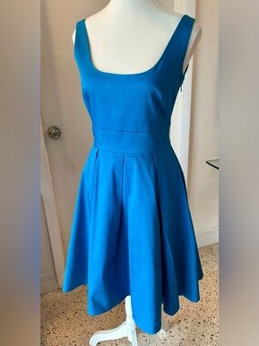 Marvin Richards Bright Teal Fit-and-Flare Midi Dress
